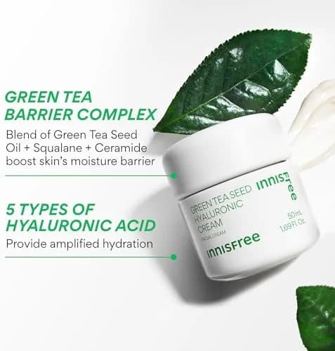 innisfree Green Tea Seed Hyaluronic Acid Cream with Skin Barrier Boosting alternate view 2