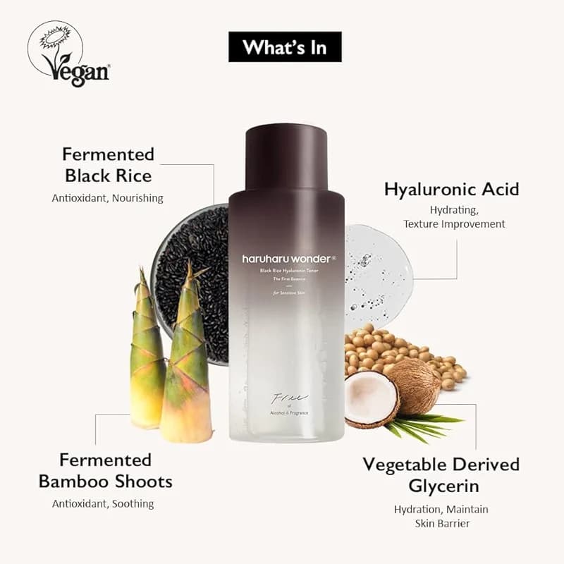 HARUHARU Wonder Black Rice Hyaluronic Toner for Sensitive Skin