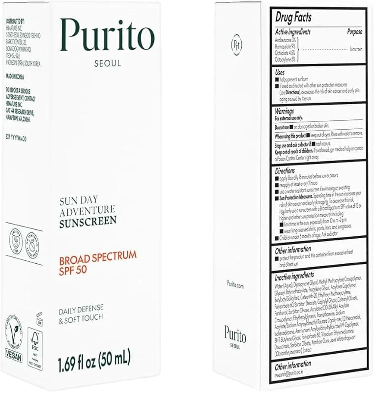 PURITO Korean Sunscreen SPF 50 | Lightest Texture alternate view 4