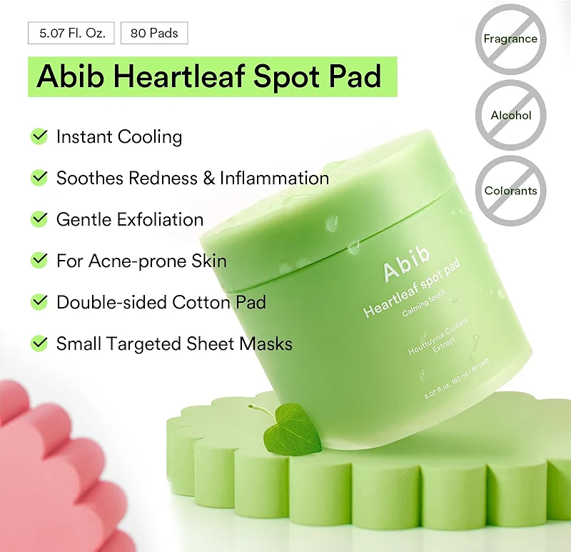 Abib Heartleaf Spot Pad Calming Touch 80pads 5.07 fl.oz. | Korean Acne alternate view 5
