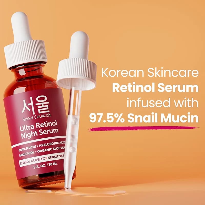 SeoulCeuticals 1% Korean Retinol Night Serum for Face - 97.5% Snail Mucin alternate view 3