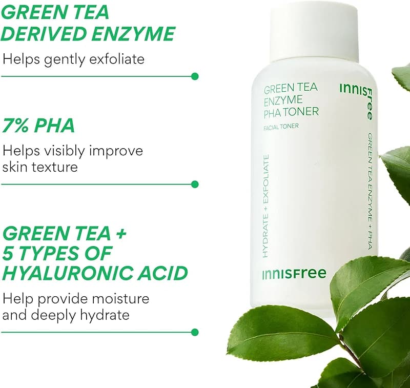 innisfree Green Tea Enzyme PHA Toner with Hyaluronic Acid alternate view 2