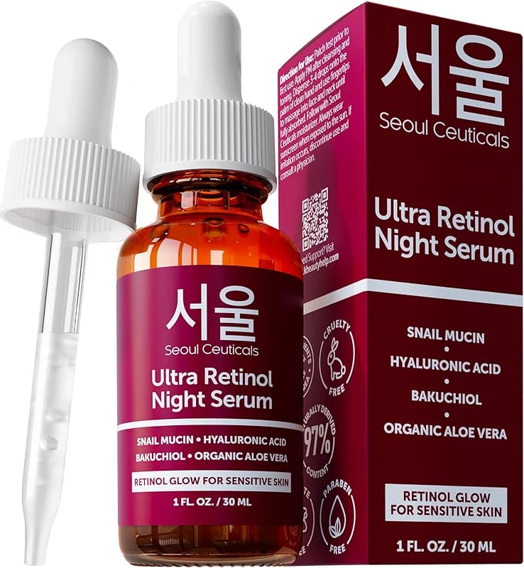 SeoulCeuticals 1% Korean Retinol Night Serum for Face - 97.5% Snail Mucin alternate view 5