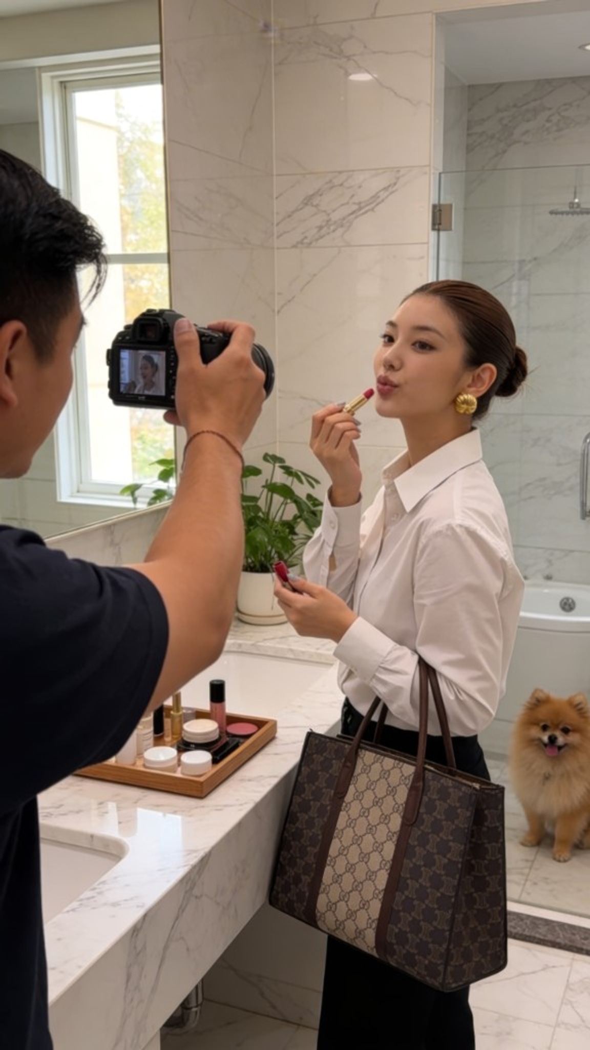 Skincare ritual moment